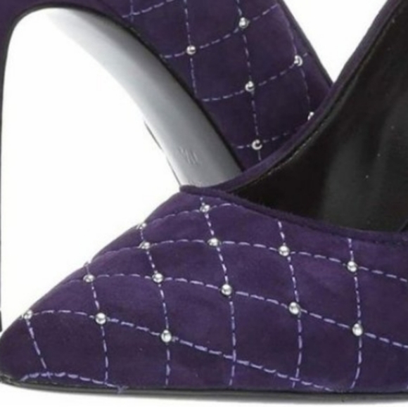👣CHARLES DAVID Castle Stiletto Evening Dress Heels - Dark Purple footwear - Picture 8 of 13
